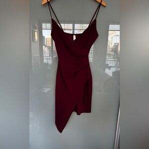 NYE Room Service maroon Asymmetrical Burgundy Dress size S